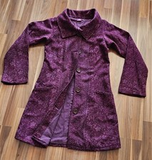 Gut erh.# Leichter kuscheliger Fleece-Kurzmantel, Bordeaux, im Goa-Style, Gr. S