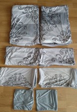 2 x Jerymood Wende Bettwäsche 135x200cm 80x80cm 8 tlg.  Grau Ornamente Weich 