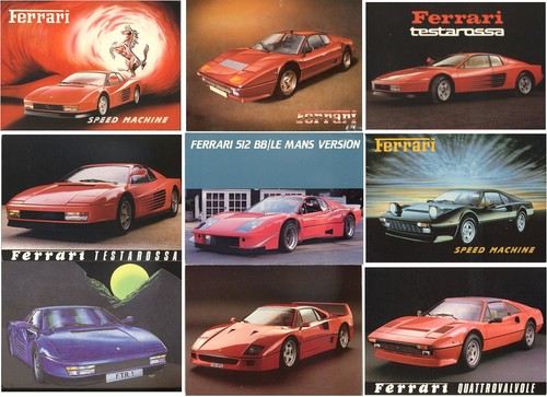 Ferrari sportwagen postkarten - ferrari,