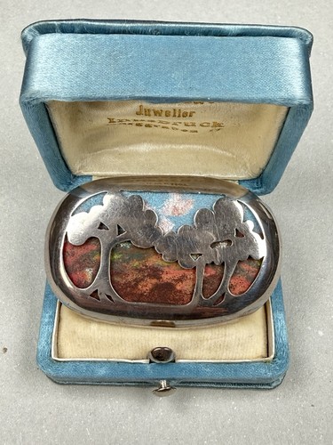 Brosche silber emaille - brosche,