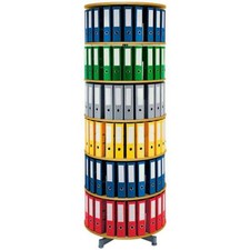 Ordnerdrehsäule, 6 Etagen für bis 120 breite DIN-Ordner, Buche, HxØ 228 x 81 cm