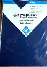 Zählstoff  Aida  70 Stiche /10cm Zweigart 100% Baumw.  36x48 cm FB. marine 589