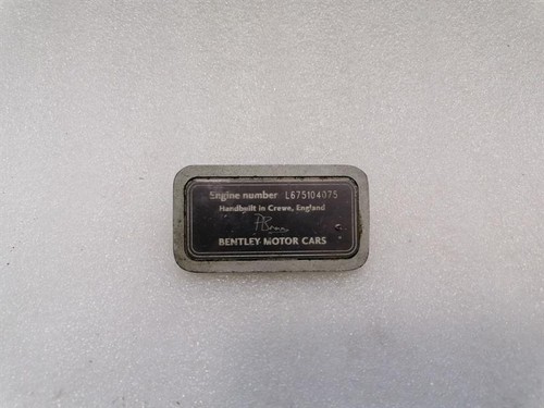 Bentley arnage engine badge - bentley, t