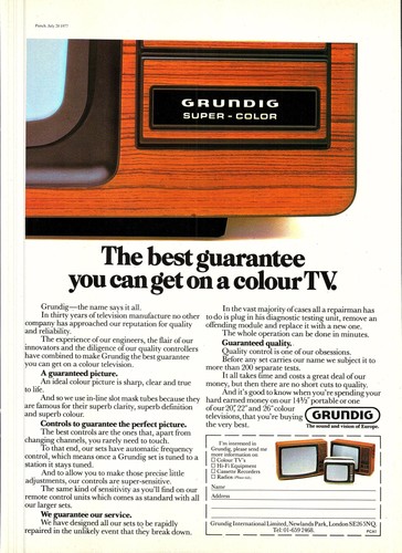 Original 1977 werbung grundig - werbung,