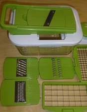 Multifunktionaler Gemüseschneider Gemüsehobel Zerkleinerer Glasschüssel