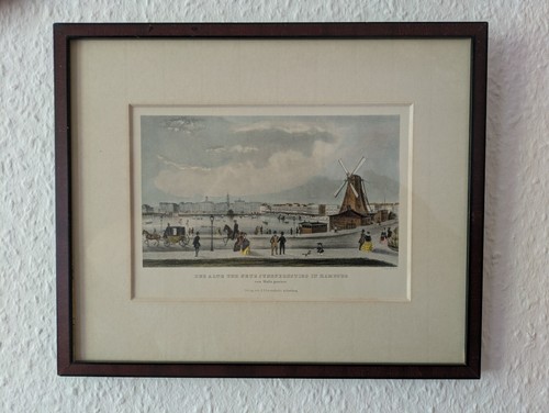 Stahlstich hamburg 1848 alte - stahlstich,