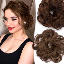 Dick Messy Dutt Haarverlängerung Lockig Scrunchies Bun Haarteil Wie Echthaar DE