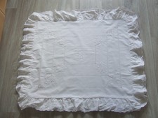 SCHÖNER ALTER KOPFKISSEN BEZUG LEINEN-SPITZE-LOCHSTICKEREI-INITALIEN BK