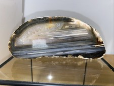 Kristallachat Scheibe beide Seiten geschliffen groß Quarz Heilstein 700g