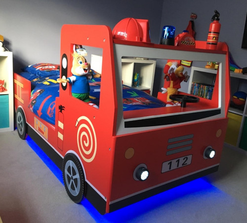 Feuerwehrauto bett kinder rot - feuerwehrauto,
