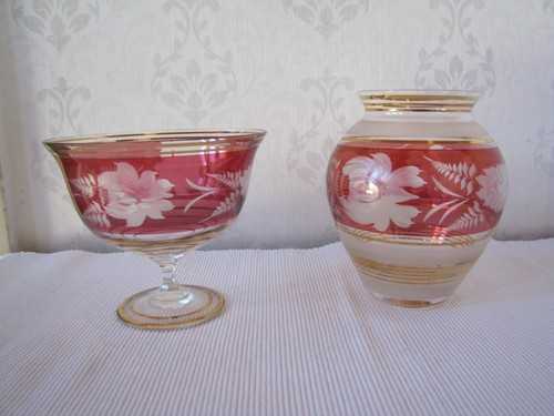 Böhmische vase und - böhmische, schale