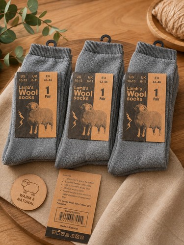 Paar lammwollsocken grau gr - 3,
