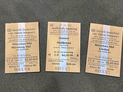 Drei alte fahrkarten - drei,