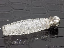 Jugendstil Parfümflakon England Flakon Kristallglas Silberrand Gestempelt 20.JHD