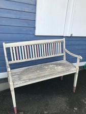 Vintage 50er Jahre Küchenbank Pastell Rosa Blau Weiß Holzbank Idyllisch Original