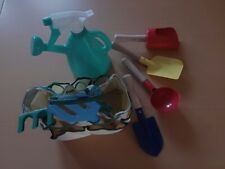 6 GARTENGERÄTE FÜR KINDER UND GROSSE AUS METALL MIT TASCHE - NOSTALGISCH - NEU