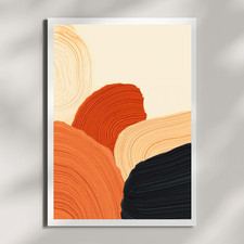 Abstraktes Poster Beige