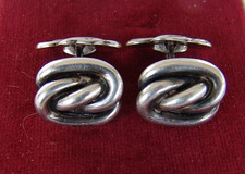 EDLE  835 SILBER  VINTAGE KNOTEN MANSCHETTEN KNÖPFE, Punziert