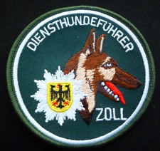 VERALTETER DEUTSCHER ZOLLDIENST HUNDEFÜHRER PATCH