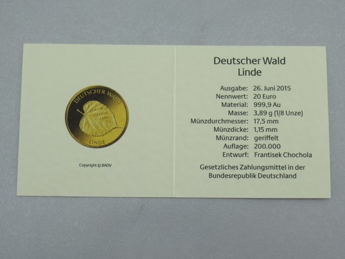 Euro goldmünze 2015 - 20,