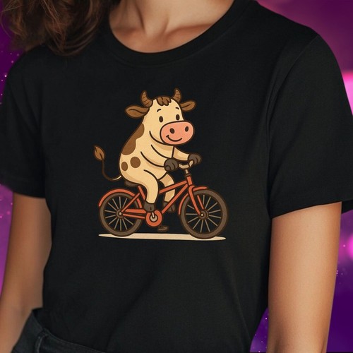 Shirt frauen kuh auf fahrrad - frauen,