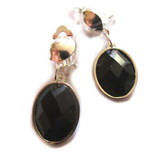 Ohrclips silberf schwarz Clips