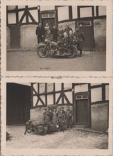 2x BMW R 12 Motorrad Krad Wehrmacht Gespann 1939 - WK2 Foto 9x6cm