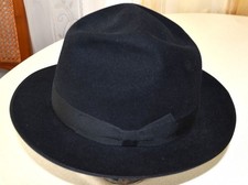 Herren Faustmann Germany 100% Reine Wolle Hut Dunkelblau Gefuttert Gr. 60 Neu