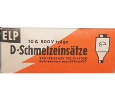 ⭐25 x  D E27 Schmelzeinsätze Schmelzsicherung 10A 500V DDR Sicherung Porzellan⭐