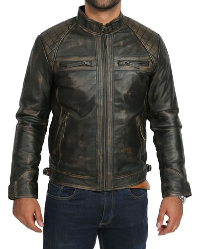 Herren biker style echt leder - biker,