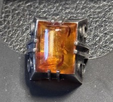 Silberring 935 mit Bernstein