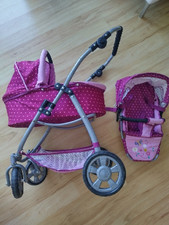 Puppenwagen und Buggyoberteil Puppenbuggy rosa lila berry beere