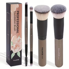 4er Make-up-Pinsel-Set mit Gesichtsbürste, Foundation-Pinsel, Rouge-Pinsel