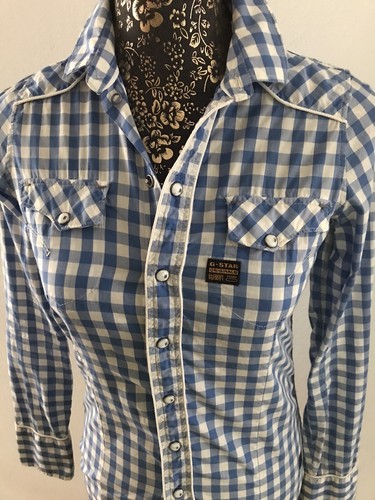 Star raw denim bluse kariert - raw,