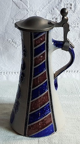 Zinndeckel keramikkrug - zinndeckel,