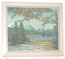 Gebirgssee öl signiert - Öl.,