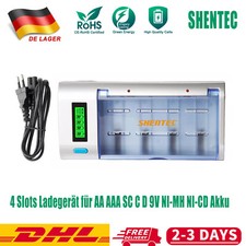 4 Slots Universal Akku Ladegerät für AA AAA SC C D NI-MH LCD Batterieladegerät