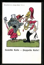 Künstler-AK Walter Trier: Geteilte Keile - Doppelte Keile! 