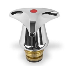 Hahnoberteil 1/2" rot Ventiloberteil Armatur Wasserhahn Oberteil Warmwasser