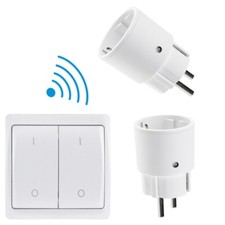 Funk Schaltsteckdose Doppel-Wandsender Aufputz Funkschalter Steckdose Schalter