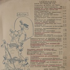 Menükarte historisch Köln