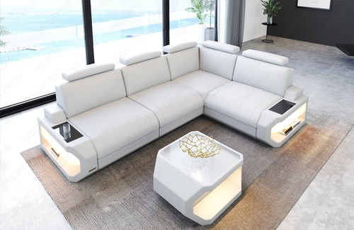 Ecksofa leder designercouch - ecksofa,