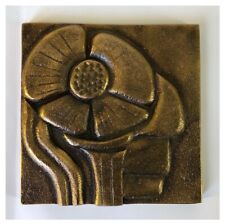 Stoßgriff aus massiver Bronze 1,7kg 145x145 Türbeschlag Wappen Blume Wandbehang