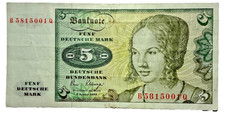 5 Mark 1980  Banknoten BRD Papiergeld Geldschein echt