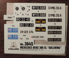 Decals Italeri MB 300 SL Gullwing | Wasserschiebe-Aufkleber | Modellbau Ersatz