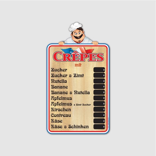 Crepes preisschild preistafel - crepes,