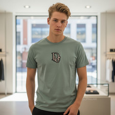 DIOR T-SHIRT AGAVENGRÜN LOGO MITTIG GR. XL UNISEX
