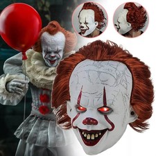 Stephen Kings Maske Pennywise Joker LED Maske Horror Halloween Cosplay Kostüm
