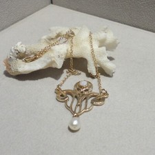 Opal Collier Jugendstil Opalschmuck Halskette Retro Silber 925/- gelb vergoldet