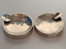 M25-33-3 WALKER & HALL 2x Aschenbecher Sterling Silber 925 Sheffield 1945/55